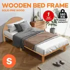ACA Bed Frame Single Size Mattress Base Platform Round Headboard Bedroom Bed Oak