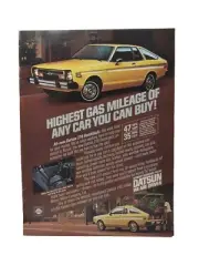 Datsun 210 Hatchback Nissan Vintage 1979 Full Color Print Ad Poster Magazine