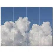 Clouds Ceramic Tile Wall Mural PT500377. 24" W x 18" H (12) 6x6 tiles