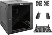 Tecmojo 12U Wall Mount Rack,12U Rack 23.6 Inch Depth,Hold Up to 176 Lbs,Enclosed Wall Mount Rack for 19 Inch Network,Server and AV Gear,Glass Door(Elite Collection)