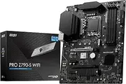 MSI PRO Z790-S WiFi Motherboard, ATX - Supports Intel 12th & 13th Gen Core Processors, LGA 1700 - DDR5 Memory Boost 6600+MHz/OC, PCIe 5.0 x16 Slot, M.2 Gen4 Slots, Wi-Fi 6E, 2.5G LAN