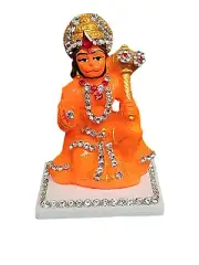 Lord Hanuman Idol Statue Hindu God Religious Figure Sitting Bajrangbali Murti