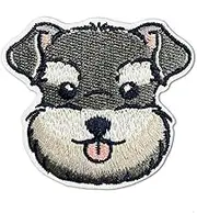 Hinihao Hi, 1 pc Schnauzer Dog Animal Sticker Stick on/Iron on/Sew on Patch Applique for Clothes