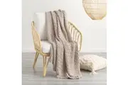 Renee Taylor Lenni 130x170cm Cotton Knitted Sofa Throw Soft Bed Blanket Camel