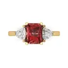2.82ct Emerald Cut Natural Garnet Solid 14K/18K Gold Engagement Promise Ring