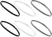 [Esforzarse] 6 Pcs Sports Headbands Non Slip Stretchy Headwear, Sport Headband, Elastic Thin Sports Headbands Skinny Thin Headband Mini Hair Band for Boys Girls Soccer Yoga Running Exercise(3 Colour)