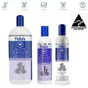 Fidos White & Bright Shampoo Conditioner 250ml 1L Dog Cat Soap Free Brightening