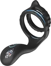Vibrating Cock Ring Sex Toys for Men - Penis Ring Vibrator with 10 Vibrations, Adult Male Sex Toy for Longer Harder Stronger, Double Penis Vibrators Dildo, SM Sex Toys for Men Women