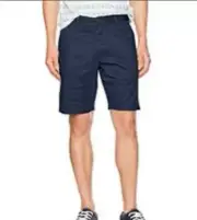 NEW VOLCOM sz 32 navy blue chino shorts VMONTY modern Stretch fit
