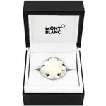 MONT BLANC 萬寶龍 象牙白色六角星造型墜飾寬版純銀戒指-52號