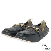 在飛比找Yahoo奇摩購物中心優惠-Ben&1966高級頭層牛皮流行編織包鞋-黑(208061)