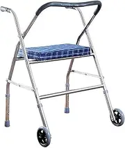 Walker,Medical Rollator Walker, 2 Wheel Foldable Compact Rolling Walker with Seat, for Adult, Elderly Handicap Little Surprise