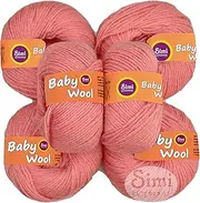 SIMI ENTERPRISE 100% Acrylic Wool Salmon 12 Pc Baby Wool 4 ply Wool Ball Hand Knitting Wool/Art Craft Soft Fingering Crochet Hook Yarn-Dart-HC