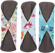 FOMIYES Reusable Pads 3pcs Washable Pads Panty Liners Female Menstrual Pads Sanitary Pads Charcoal Pad Menstrual Pads Sanitary Towels Cloth Menstrual Pads Period Pads Heavy Bamboo Charcoal