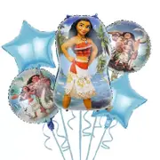 5Pcs Moana Theme Foil Balloon Set Kids Children Birthday Decoration
