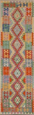 Flat Weave Southwestern Reversible Kilim Narrow Rug 2' 7" x 9' 10" Wool Carpet