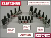 CRAFTSMAN 17pc 1/4 3/8 SAE METRIC Hex Allen key bit ratchet wrench socket set