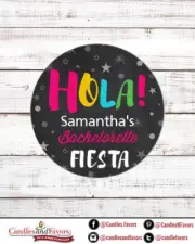 HOLA Fiesta Round Personalized Bridal Shower or Bachelorette Sticker Labels