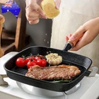 Cast Iron 7.4/9.1/9.25 Inch Grill Pan with Drip Spout Griddle with Wooden Handle