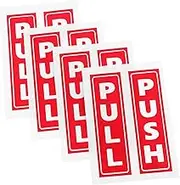 GAXIRE 8pcs Push Pull Stickers for Glass Doors Self-Adhesive Decals for Shops and Cafes Sliding Door Signs and Easy to Apply Customer Guidance