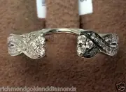 White Gold Diamond Solitaire Wrap Ring solitaire enhancer bypass shank Vintage