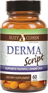 DermaScript Clear Skin Probiotic- Skin Care Routine Supplement - Biotin Face Supplemnt - Fights Acne, Dryness, Irritation and Rashes (60 Capsules)