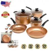 High-Performance Copper Cookware - 8-Piece Induction Set with Easy Clean Design