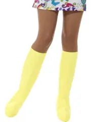 GoGo Boot Covers Yellow 70's Dancing Classic Fancy Dress Costume Accessory