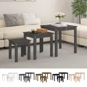 Nesting Tables Set of 3 Coffee Table Side End Table Solid Wood Pine vidaXL