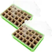 Parliky 2 Sets Plant Nursery Cup Starter Tray with Cell Planter Pots Drainage for Easy Germination for Succulents and Plants