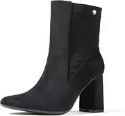 [ZUYEE] Women’s Chunky Block Heel Ankle Boots Pointed Toe, Side Zipper, Mid Calf, Comfortable & Versatile Short Booties