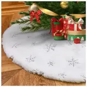 Christmas Tree Skirt，Christmas Sequin Tree Skirt 36in,White Christmas Tree Sk...