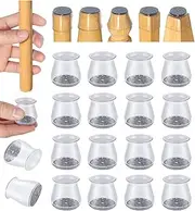 16pcs Chair Leg Floor Protectors,Bar stools Leg Protectors Caps,Dining Room Table Chair Leg Protectors for Hardwood Floors,Chair Leg Covers Silicone Felt Furniture Pads (Small fit: 0.9'' - 1.29'')