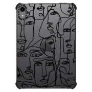 iPad mini (6th gen) iPad Impact Case FACE MOSAIC SKETCH 1 CLEAR CASE IPAD, ABSTRACT MINIMAL PEOPLE ILLUSTRATION By Ebi Emporium