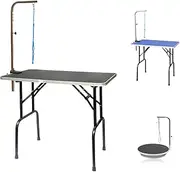 30 Inch Dog Grooming Table - Pet Grooming Table - Foldable, Adjustable Arm, Portable, Non-Slip Grooming Table for Dogs at Home - Black