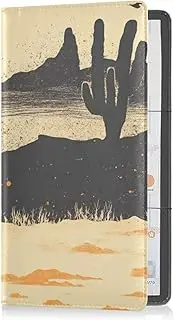 Premium Leather Auto Registration Insurance & ID Card Holder Men Women Auto Truck Comparment Accessories Case for Cards, Essential Document, Driver License Vehicle Paperwork Western Cowboy Boho Cactus