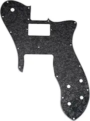 [Musiclily] Pro 16 Holes Single H Guitar Pickguard for USA/Mexico Fender 72 Tele Custom Style Electric Guitar, 4ply Black Pearl