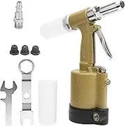 FLEXMAN KP~702 Hydraulic Pneumatic Rivet Gun Set, 2.4Mm/3.0Mm/4.0Mm/4.8mm Capacity Heavy Duty Industrial Grade Air Riveting Tools Machine (American Style)
