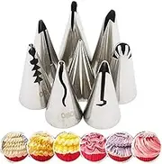 RoseFlower 7 PCS Skirt Piping Tips Set - Stainless Steel Piping Nozzles Kit for Pastry Cupcakes Cakes Cookies Decorating Supplies Baking Set #5