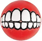 Grinz Fetch Treat Dispensing Ball Dog Toy Red Large
