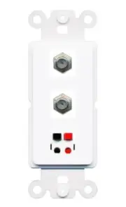 [3 Ports] 2 COAX SPEAKER Rocker Wall Plate White