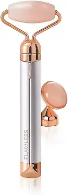 Flawless Finishing Touch Contour Vibrating Facial Roller & Massager, Rose Quartz