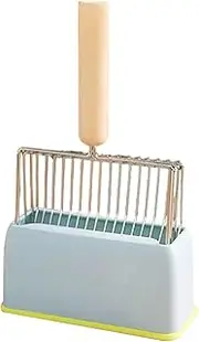 Qianly Cat Litter Scoop Stainless Steel，Quick Kitty Litter, Azure