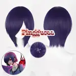 動漫東京食屍鬼TOUKA KIRISHIMA COSPLAY假髮33CM深紫色短假髮耐熱合成頭髮