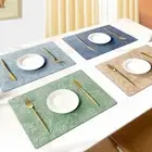Durable Faux Leather Placemat Multipurpose Dining Table Mat Christmas