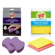 Scotch-Brite Glass Cooktop Pads and Sponge Clothes Kit - 4CT (2 Pads & 2 Cloths)