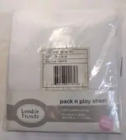 NEW Pack N Play Sheet White 28x38 Cotton Jersey Lovable Friends
