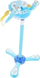 PERSELOSO Early Childhood Karaoke Machine Adjustable Stand Dual Microphone Singing Toy for Boy Girl Connects to Mobile Devices Promotes Musical Skills and Creativity