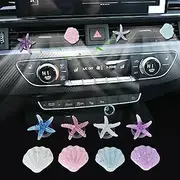 8Pcs Shell and Starfish Car Air Vent Clips, Colorful Ocean Series Car Air Freshener Vent Clip, Cute Car Interior Decoration Accessories(1.6inch/4cm)