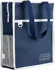 [Oaygat] A4 Document Organizer Canvas School Book Bag Portable Book Pouch File Tote Bag with Handle Large Capacity File Organiser Portfolio Case Zippered Travel Document Holder Briefcase Folder for Women Men